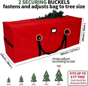 img 4 attached to 🎄 AerWo Extra Large Christmas Tree Storage Bag - Heavy Duty 600D Oxford Xmas Holiday Container for 7.5 Ft Artificial Trees with Durable Handles & Dual Zipper
