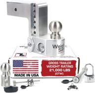 π weigh safe ws6-3-set: 6" drop hitch, 3" receiver β adjustable aluminum trailer hitch with scale, 21,000 lbs gtw - includes 2 stainless steel balls, key lock and receiver pin logo