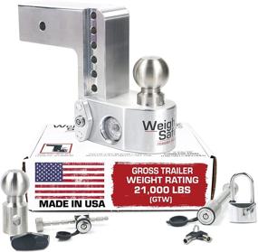 img 4 attached to 🚗 Weigh Safe WS6-3-SET: 6" Drop Hitch, 3" Receiver – Adjustable Aluminum Trailer Hitch with Scale, 21,000 lbs GTW - Includes 2 Stainless Steel Balls, Key Lock and Receiver Pin