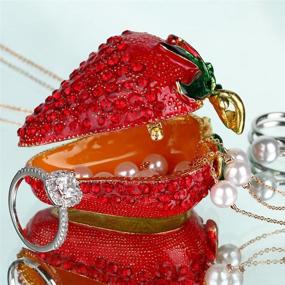 img 1 attached to Adorable Handmade Red Strawberry Trinket Box for Girls and Women