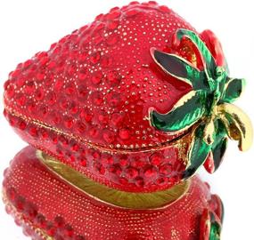img 4 attached to Adorable Handmade Red Strawberry Trinket Box for Girls and Women