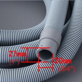 img 2 attached to 🚿 Versatile 6ft Washing Machine Drain Hose + Universal Dishwasher Hose with Clamp - Ideal for 1-1/2 Inch Drain Outlets Extension