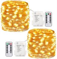 🔌 gdealer 2 pack 20ft 60 led fairy lights battery operated with remote control timer waterproof copper wire twinkle string lights for indoor bedroom логотип