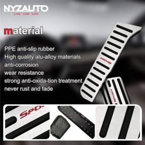 img 1 attached to 🏎️ NYZAUTO Golf 6 CC Scirocco Tiguan Non-Slip Foot Pedal Pads: Aluminum Brake and Accelerator Pedal Covers, No Drilling Required