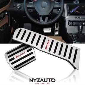 img 4 attached to 🏎️ NYZAUTO Golf 6 CC Scirocco Tiguan Non-Slip Foot Pedal Pads: Aluminum Brake and Accelerator Pedal Covers, No Drilling Required