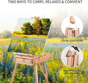 img 3 attached to 🎨 Louise Maelys Portable Artist Easel Stand with Sketchbox - Adjustable to 72'' Height, French Style Tripod Wooden Easel for Studio, Painting & Sketching - Ideal for Canvases