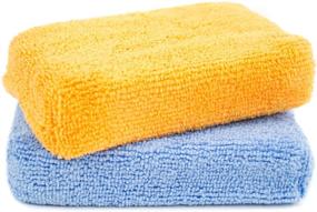 img 4 attached to Zwipes Microfiber Kitchen and Bathroom Cleaning Sponges: Efficient 2-Pack for Washing, Drying, Dusting, and Polishing