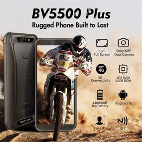 img 3 attached to Blackview BV5500 Plus 4G Rugged Unlocked Cell Phones - Waterproof, Drop Proof, 5.5” 3GB+16GB Dual SIM [Quad Core] Android 9, 4400mAh Battery, Face ID Mobile Phones (Black)