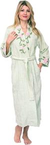 img 1 attached to Bath Robes Womens Embroided Chenille Women's Clothing