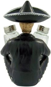 img 2 attached to 🎺 DWK Gothic Skeleton Mariachi Spice Holder Set: Refillable Salt and Pepper Shakers, Mexican Fiesta Kitchen Decor, Taco Party Decorations - 7