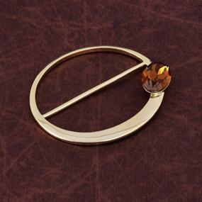 img 1 attached to 🧣 OBONNIE Oval Scarf Ring - Elegant Golden Metal Scarf Bowknot Wrap Holder, Simple Design Scarf Clip Jewelry (Medium)