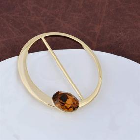 img 2 attached to 🧣 OBONNIE Oval Scarf Ring - Elegant Golden Metal Scarf Bowknot Wrap Holder, Simple Design Scarf Clip Jewelry (Medium)