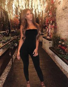 img 1 attached to 👗 GOBLES Sleeveless Shoulder Bodycon Jumpsuits: A Chic Addition to Women's Clothing Collection for Jumpsuits, Rompers & Overalls