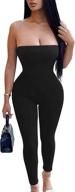 👗 gobles sleeveless shoulder bodycon jumpsuits: a chic addition to women's clothing collection for jumpsuits, rompers & overalls logo