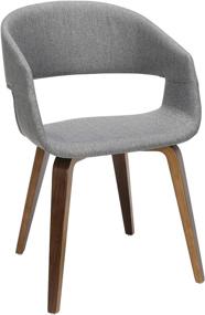 img 4 attached to 🪑 Optimal Furnishings 161 Assortment Mid Century Modern Set of 2 Fabric Accent Chairs, Dining Chairs, in Gray