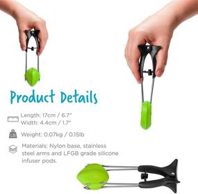 img 2 attached to 🍵 Dreamfarm Teafu: Green Silicone Tea Infuser & Strainer with Tongs and Stand