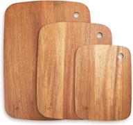 🪵 set of 3 acacia wood cutting boards - bpa free wooden chopping boards for kitchen - ideal for meat, fruit, vegetables, cheese, pizza logo