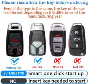 img 3 attached to 🔑 Genuine Leather Tukellen Key Fob Cover with Keychain - Compatible with Audi A4 Q7 Q5 TT A3 A6 SQ5 R8 S5 Smart Key - Secure Protection - Black