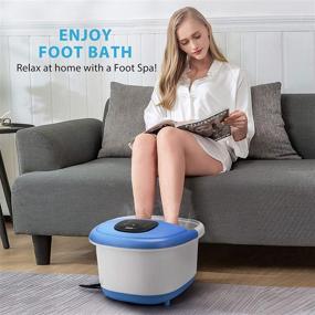 img 3 attached to 🛁 VIVOHOME 6 in 1 Foot Spa Bath Massager Basin: Heat, Bubbles, Red Light, Drainage | 11 Rollers | Temp Adjustable | Cleaning Brush Included | 10QT Large Capacity