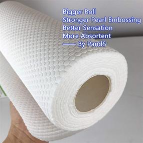 img 3 attached to 🧻 Washable Reusable Paper Towels Rolls - 2 Rolls with 100 Sheets - Multiuse Cleaning Wipes and Rags - Heavy Duty