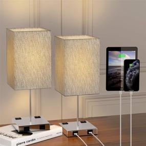 img 3 attached to 🌟 Seealle Touch Table Lamps Set of 2 - 3-Way Dimmable, Minimalist Bedside Lamps with 2 USB Ports and Outlets for Bedrooms and Living Rooms