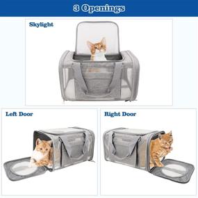 img 3 attached to Qlfyuu Pet Carrier Airline Approved: Top-Rated Dog Carriers for Small Dogs, TSA & Cat Travel Approved, Soft Sided Grey Carrier for Small to Medium Pets