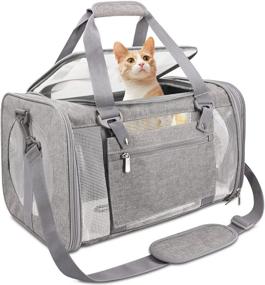 img 4 attached to Qlfyuu Pet Carrier Airline Approved: Top-Rated Dog Carriers for Small Dogs, TSA & Cat Travel Approved, Soft Sided Grey Carrier for Small to Medium Pets