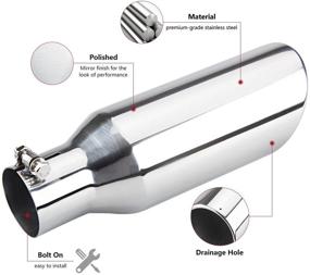 img 1 attached to 🚚 Enhance Your Truck's Appearance with the 2.5 Inch Inlet Exhaust Tip - Polished Tailpipe Tip with Bolt On Design