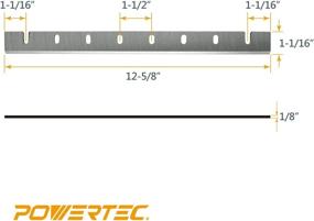 img 2 attached to 🔪 12-1/2" HSS Planer Blades Replacement for DeWalt DW7332 DW733 - Set of 2 by POWERTEC 12809