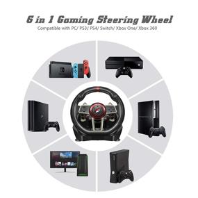 img 3 attached to Enhance Your Gaming Experience with the Game Racing Steering Wheel: 270/900 Degree PC Gaming Wheel with Universal USB Port and 2-Pedal Pedals for PC, PS3, PS4, Xbox One, Nintendo Switch