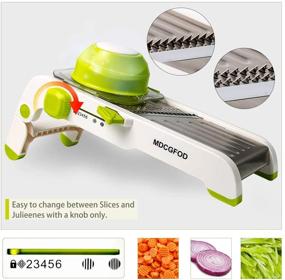 img 1 attached to 🔪 Adjustable Stainless Steel Mandoline Slicer Cutter - MDCGFOD Multi-Blade Vegetable Slicer, Cheese Grater with Slices, Juliennes, and Waffles