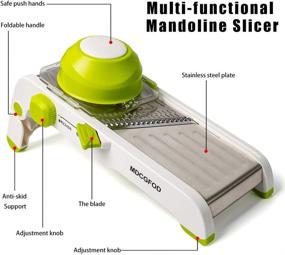 img 3 attached to 🔪 Adjustable Stainless Steel Mandoline Slicer Cutter - MDCGFOD Multi-Blade Vegetable Slicer, Cheese Grater with Slices, Juliennes, and Waffles