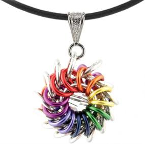 img 1 attached to 🌈 Rainbow Whirlybird Chainmail Necklace Kit by Weave Got Maille - Roll with Style