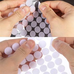 img 2 attached to 👨 1560 Pcs (780 Pairs) White Hook and Loop Sticky Back Coins - 0.59 Inch Diameter Adhesive Dots, Nylon Fastener Round Tapes for Hanging Kids Crafts