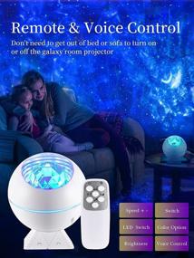 img 1 attached to 🌌 Mubarek Galaxy Projector: Bluetooth Music LED Light for Bedroom, Cloud Star Lamp | Voice Control, Timer Remote | Kids Night Light & Ceiling Projector for Room Decor