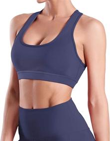 img 2 attached to 🏃 Abrithy Racerback Sport Bra for Women - Sports Bras with Removable Cups for Running, Fitness, Yoga, and Gym