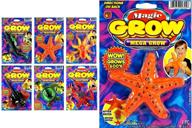 🧜 ja-ru mega magic grow sea creatures (assorted pack of 6) - grows over 300% in size. water growing toy for kids & adults. perfect party favors. includes 1 bonus bouncy ball - item 302-6p логотип