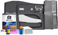 fargo dtc4500e dual side id card printer + supplies bundle incl. card imaging software logo