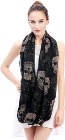 img 2 attached to Lina and Lily Sugar Skull 🌸 Print Women's Infinity Scarf with Improved SEO