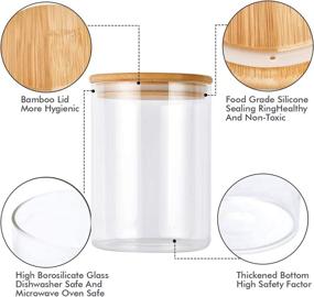 img 2 attached to 🍶 COPDREL Stackable Kitchen Canisters Set: Airtight Glass Canister Set of 5 for Easy Bulk Food Storage - Clear Glass Canisters for Coffee, Flour, Sugar, Candy, Cookies, Spices