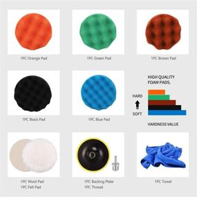 img 3 attached to 🧽 ZFE 5 Inch Polishing Pads Kit: 10pcs Sponge Pads, Wool Buffing Pads, Drill Adapter, and Backing Pad for Car Boat Polisher Sanding, Waxing, and Polishing - 125mm