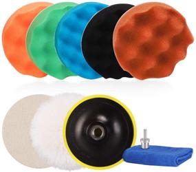 img 4 attached to 🧽 ZFE 5 Inch Polishing Pads Kit: 10pcs Sponge Pads, Wool Buffing Pads, Drill Adapter, and Backing Pad for Car Boat Polisher Sanding, Waxing, and Polishing - 125mm