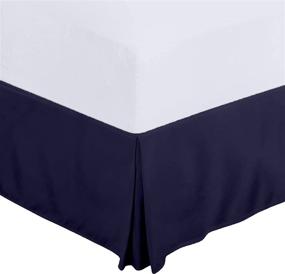img 3 attached to 🛏️ Whitecottonworld Queen Size Bed Skirt in Navy Blue - 600 TC Egyptian Cotton with 18" Drop - Easy Fit for Queen 60x80 Inch Beds - Featuring Center & Corner Pleats