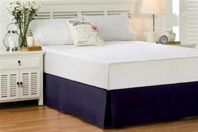 img 4 attached to 🛏️ Whitecottonworld Queen Size Bed Skirt in Navy Blue - 600 TC Egyptian Cotton with 18" Drop - Easy Fit for Queen 60x80 Inch Beds - Featuring Center & Corner Pleats