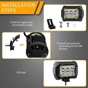 img 3 attached to 🔦 SanYoung LED Pods, 10PCS 4 Inch 78W LED Light Bar, 15000LM Spot Flood Offroad Combo Beam, LED Work Light for Pickups, Tractors, Trucks, Jeeps, ATVs, UTVs, SUVs, Boats - High-Performance Lighting