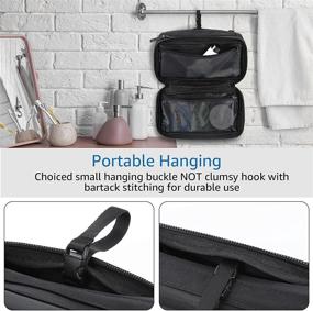 img 2 attached to 🧳 Compact Men's Toiletry Travel Bag - Hanging Dopp Kit for Men, Waterproof Wash Pouch in Black by Purevave