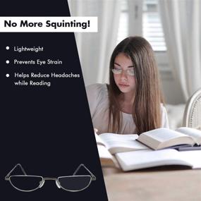 img 1 attached to 👓 Мужские полуримские очки для чтения - модные двойные чтецы с футляром