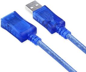 img 2 attached to 🔌 DTECH 10ft USB 2.0 Extension Cable - A Male to A Female Cord for Computer Printer, Keyboard, and Mouse (Semitransparent Blue) - 10 Feet, Pack of 2, 3 Meters