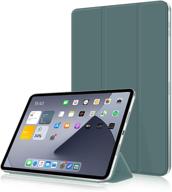 📱 aoub ipad pro 11 case 2021/2020/2018, rebound magnetic attachment smart cover [pencil pairing & charging], slim lightweight trifold stand, dark green logo