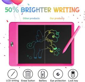 img 3 attached to 🎨 TEKFUN LCD Writing Tablet Doodle Board: Colorful 8.5inch Drawing Pad & Writing Toy for Girls and Boys - Ideal Gifts for 3-7 Year Olds